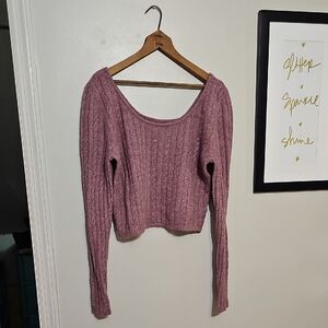 American Eagle Soft Crop Scoop Neck Sweater Stretchy Womens XL